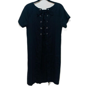 Theory Lace Back Cavalier linen blend mini dress size 10